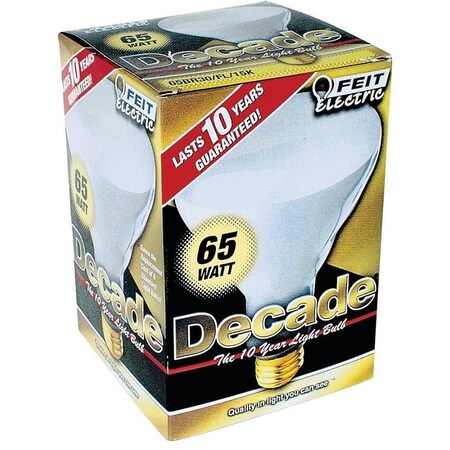 Feit Electric Incandescent Bulb, 65 W, BR30 Lamp, Medium E26 Lamp Base, 2700 K Color Temp 65BR30/FL/15K